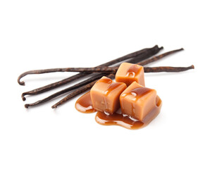 Vanilla stick with caramel candy