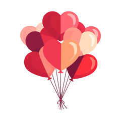 Vibrant Heart shaped Balloons Bouquet for Celebration and Romance
