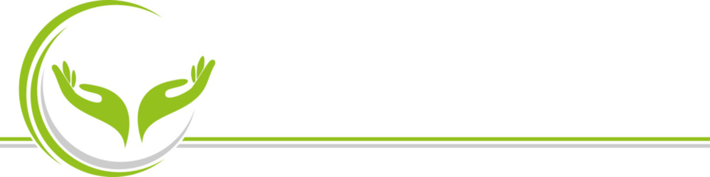 Zwei H&auml;nde in gr&uuml;n, Heilpraktiker, Wellness, Hintergrund, Lifestyle Design