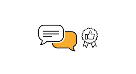 Fototapeta premium Top Conversation – Chat Bubble with Award Badge for Praised Feedback & Approval