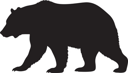 Bear Silhouette Vector &ndash; Wild Animal Black Icon, Logo & T-Shirt Design