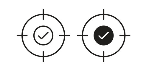 Accuracy icon suitable. Simple outline and solid style icon EPS10