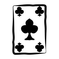 Black four of clubs playing card