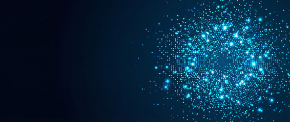 Digital technology background. Digital data dots blue pattern pixel background
