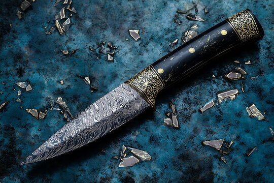 decent black color knife background with perfect stone binding on the background abstract new art design for the black knife wallpaper 