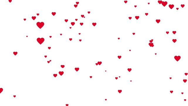 valentine red hearts motion graphics, 4k alpha channel. romantic red heart particles flying loopable.