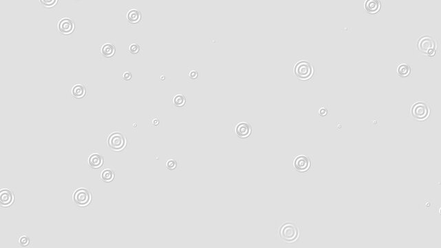 Drizzling rain animation on white background. raindrops
