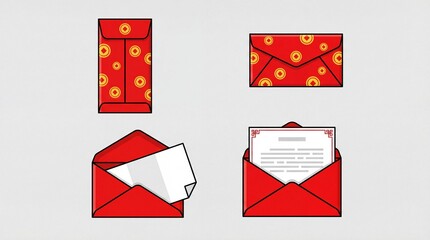 set of red envelopes