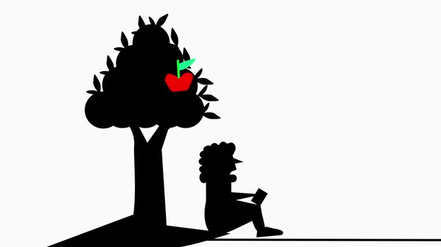 Newton&rsquo;s scientific discovery . Newton finding gravity when an apple fell on his head which understands the principle of gravity.