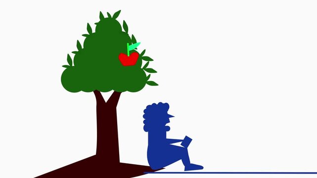 Newton&rsquo;s scientific discovery . Newton finding gravity when an apple fell on his head which understands the principle of gravity.