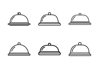 Set of food related buffet food  outline vector icons. food linear icons collection, Editable stroke