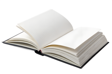 An open book with blank pages, perfect for journaling, note-taking, or creative writing, showcasing a clean and minimalist design for any literary or artistic endeavor