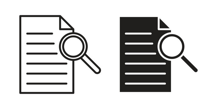 Case study icon suitable. Simple outline and solid style icon EPS10