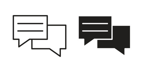 Chat icon suitable. Simple outline and solid style icon EPS10