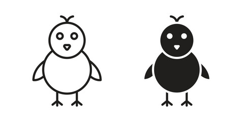 Fototapeta premium Chick icon suitable. Simple outline and solid style icon EPS10