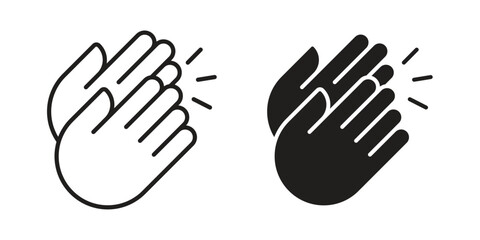 Obraz premium Clap icon suitable. Simple outline and solid style icon EPS10