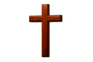 Wooden christian cross symbol, signifying faith, hope, spirituality, and religious devotion on transparent background