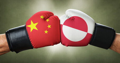 A boxing match between the China and Greenland