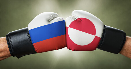 A boxing match between the Russia and Greenland