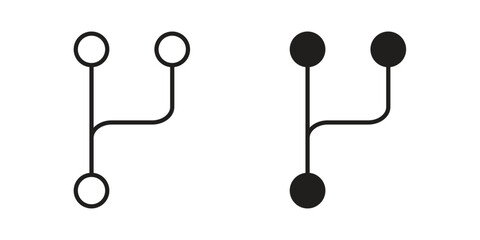 Code branch icon suitable. Simple outline and solid style icon EPS10 © ramsey