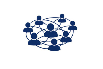 People avatar network creating a global social connection, collaborating in a community group with transparent background