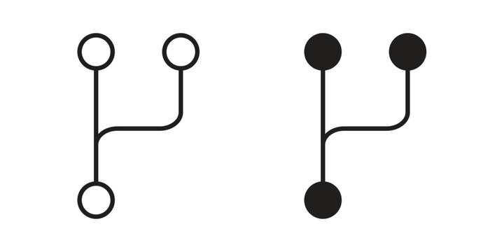 Code branch icon suitable. Simple outline and solid style icon EPS10