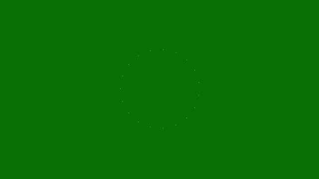 Dynamic line burst fireworks animation featuring circle blast explosions, zigzag doodle strokes, ellipse Circles and line burst fireworks explosion line shape blast Circle, solid green screen, 4K