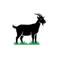 Obraz premium Goat Silhouette Icon – Farm Animal Symbol for Agriculture, Livestock & Rural Design