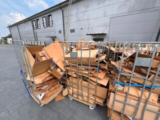 Cardboard waste ready for recycling © AlexGo