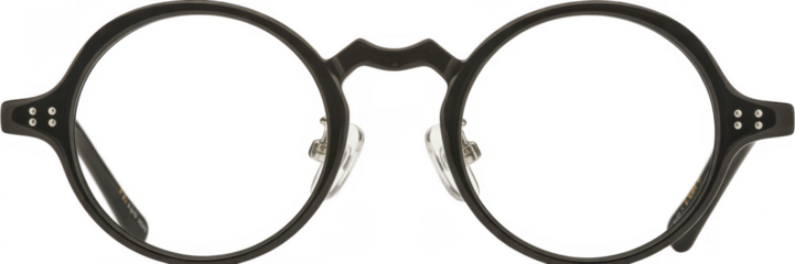 Black glasses with clear lenses eyewear isolated on a transparent background