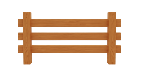 Simple wooden fence with three horizontal slats