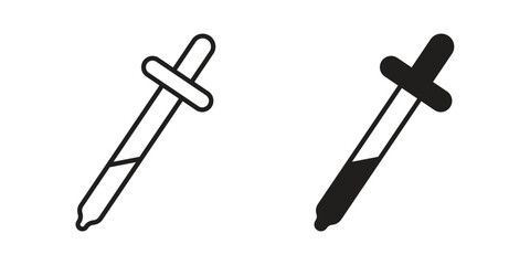 Fototapeta premium Dropper icon suitable. Simple outline and solid style icon EPS10