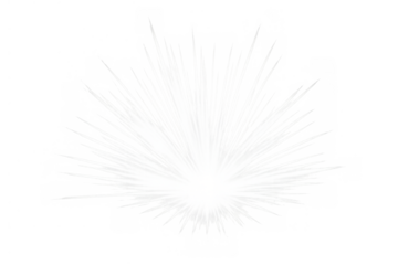 White glowing light rays bursting from a central point, creating a star effect on transparent background