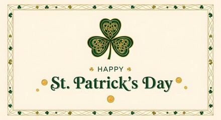St patrick's day celebration with shamrock and gold accents