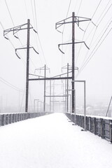 Crossing the Pencoyd Bridge along the Schuylkill into Philadelphia during a snowstorm