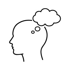 thought bubble vector line icon on a white background
Vector line icon