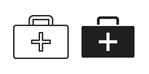 Fototapeta premium First aid icon suitable. Simple outline and solid style icon EPS10
