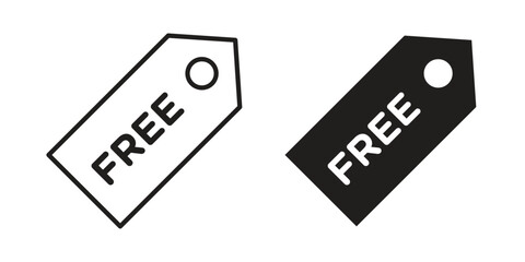 Free tag icon suitable. Simple outline and solid style icon EPS10