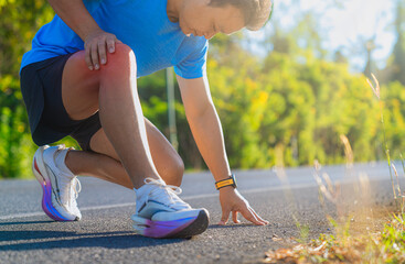 Athlete with Knee Injury After Running