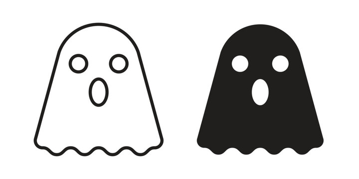 Ghost icon suitable. Simple outline and solid style icon EPS10