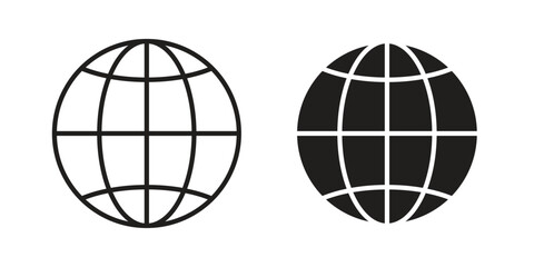 Obraz premium Globe icon suitable. Simple outline and solid style icon EPS10