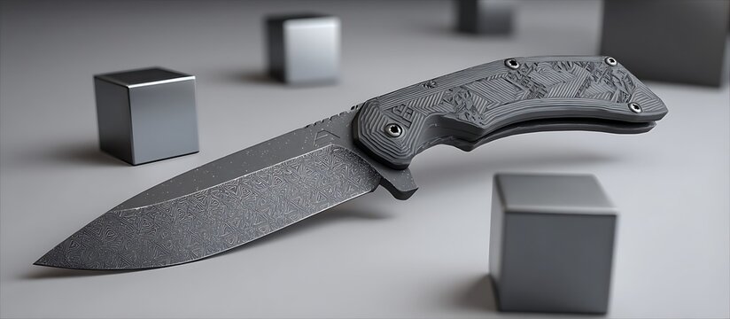 decent black color knife background with perfect stone binding on the background abstract new art design for the black knife wallpaper 