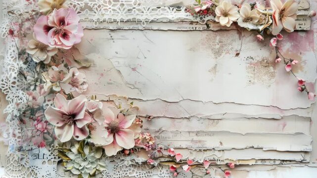 A close-up view of a piece of paper featuring delicate flowers