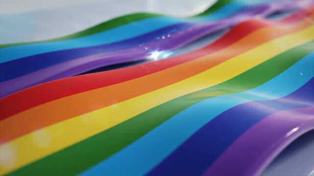 Abstract colorful rainbow stripes forming wavy pattern creative background