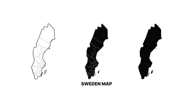 Minimalist sweden map vector illustration
