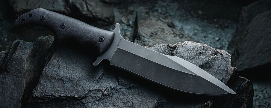 decent black color knife background with perfect stone binding on the background abstract new art design for the black knife wallpaper 