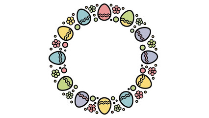 Colorful Easter Eggs Arranged in Circle.