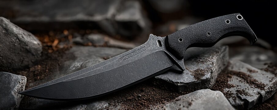 decent black color knife background with perfect stone binding on the background abstract new art design for the black knife wallpaper 