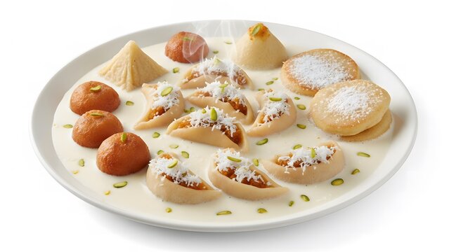 Luxury Sweet Pitha Platter With Authentic Stuffed Dumplings And Soft Syrup Soaked Desserts