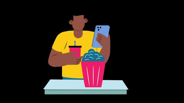 Social Media Addiction Concept Lottie Animation